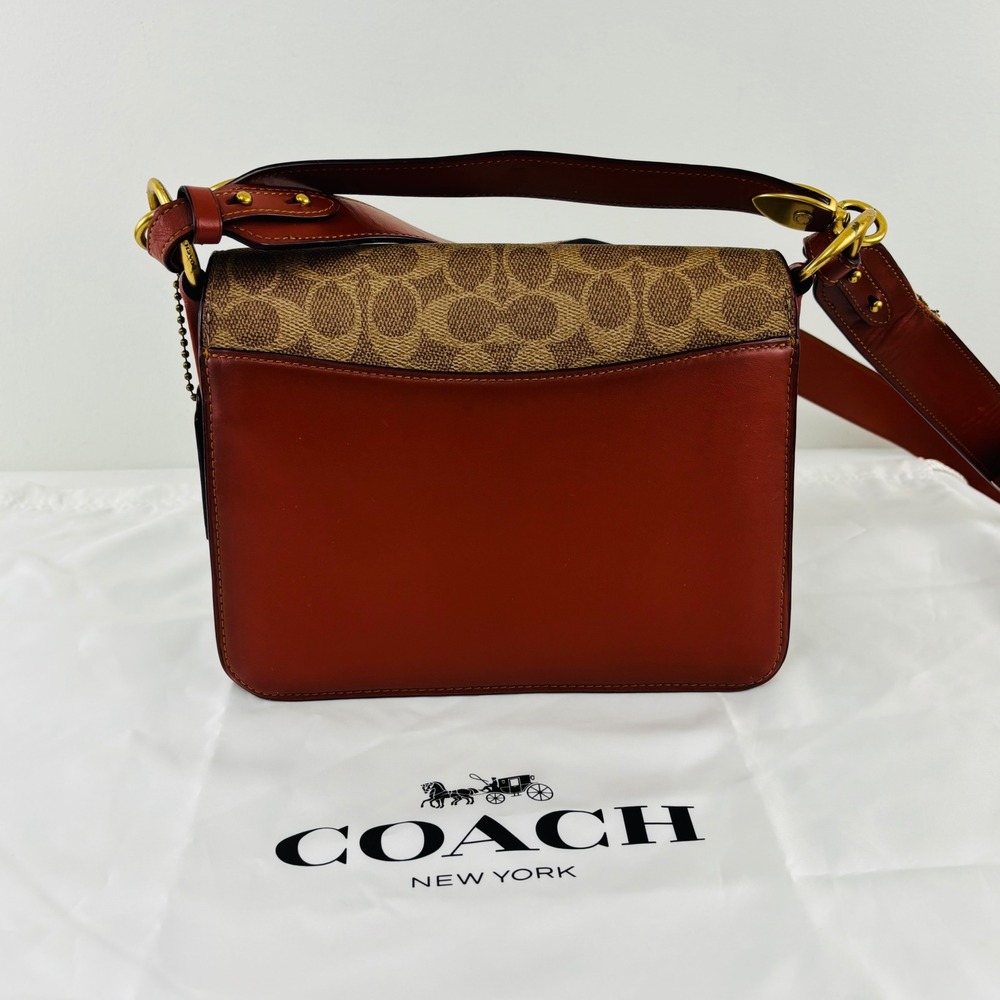 Coach Beat Shoulder Bag Signature Canvas Horse and Carriage Print Brown Ginger - Picture 2 of 14